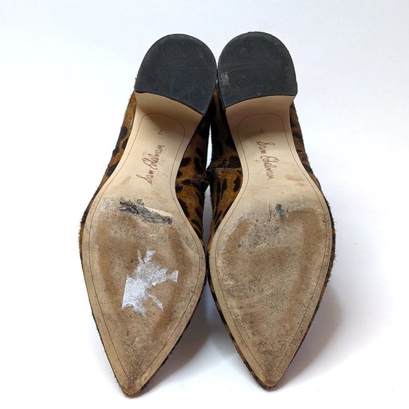 Sam Edelman Hilty Leather Calf Hair Leopard Print Ankle Boot Bootie Women's Sz 7 - Picture 5 of 7